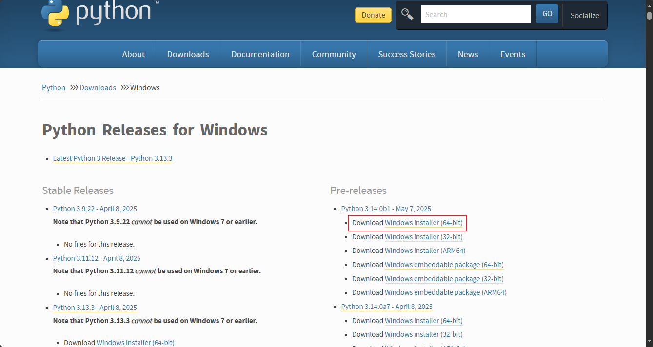 选择 Python 版本